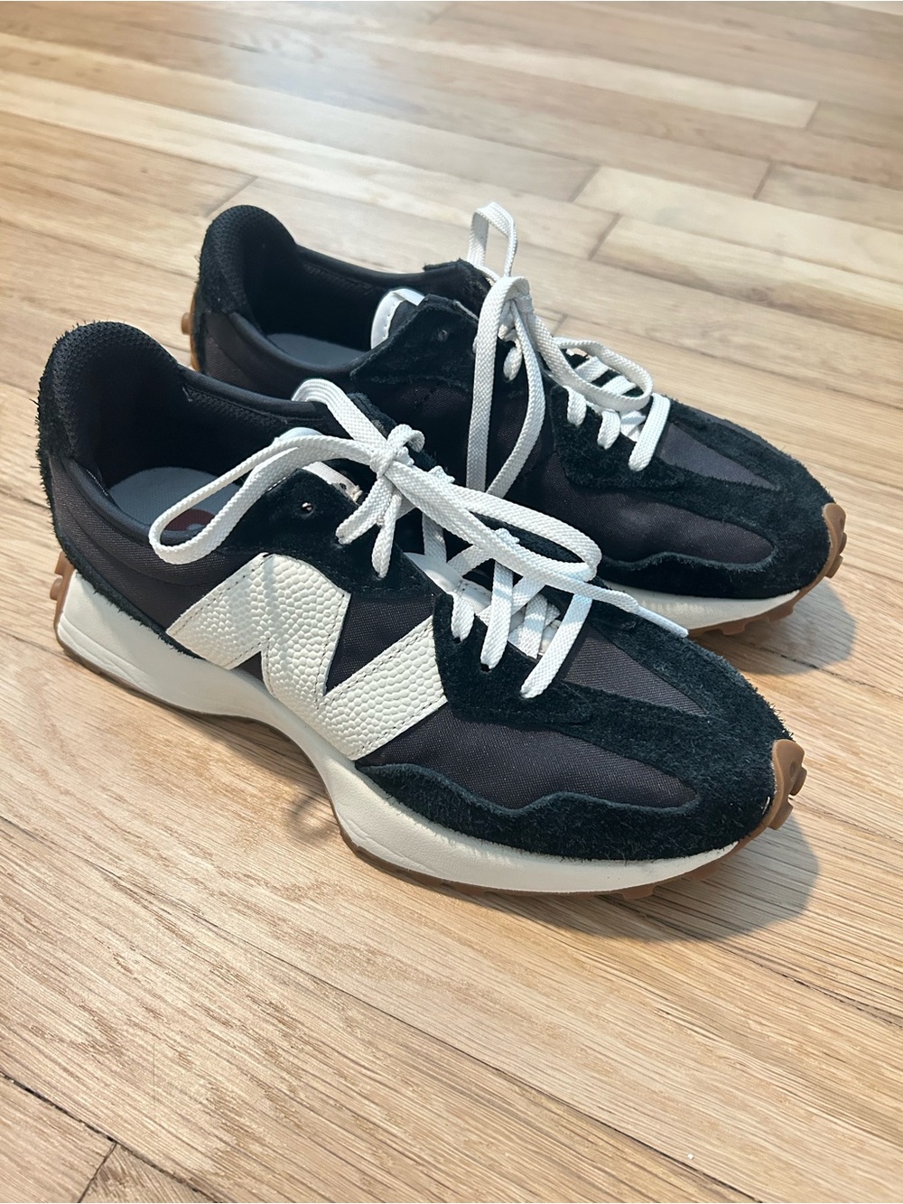 New Balance 327 Black White Sneakers 7